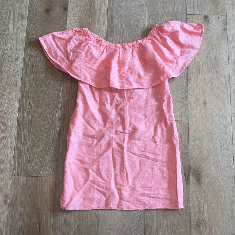 J crew linen blend Off-Shoulder dress reddish pink size small summer